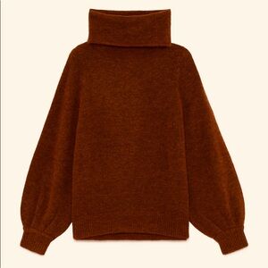 Aritzia The Group Babaton Size XXS Alpaca Oversized Adichie Sweater Rust Brown
